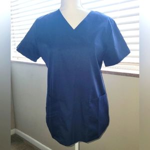 Cherokee Luxe Women's Scrub Top Size Small Navy Blue